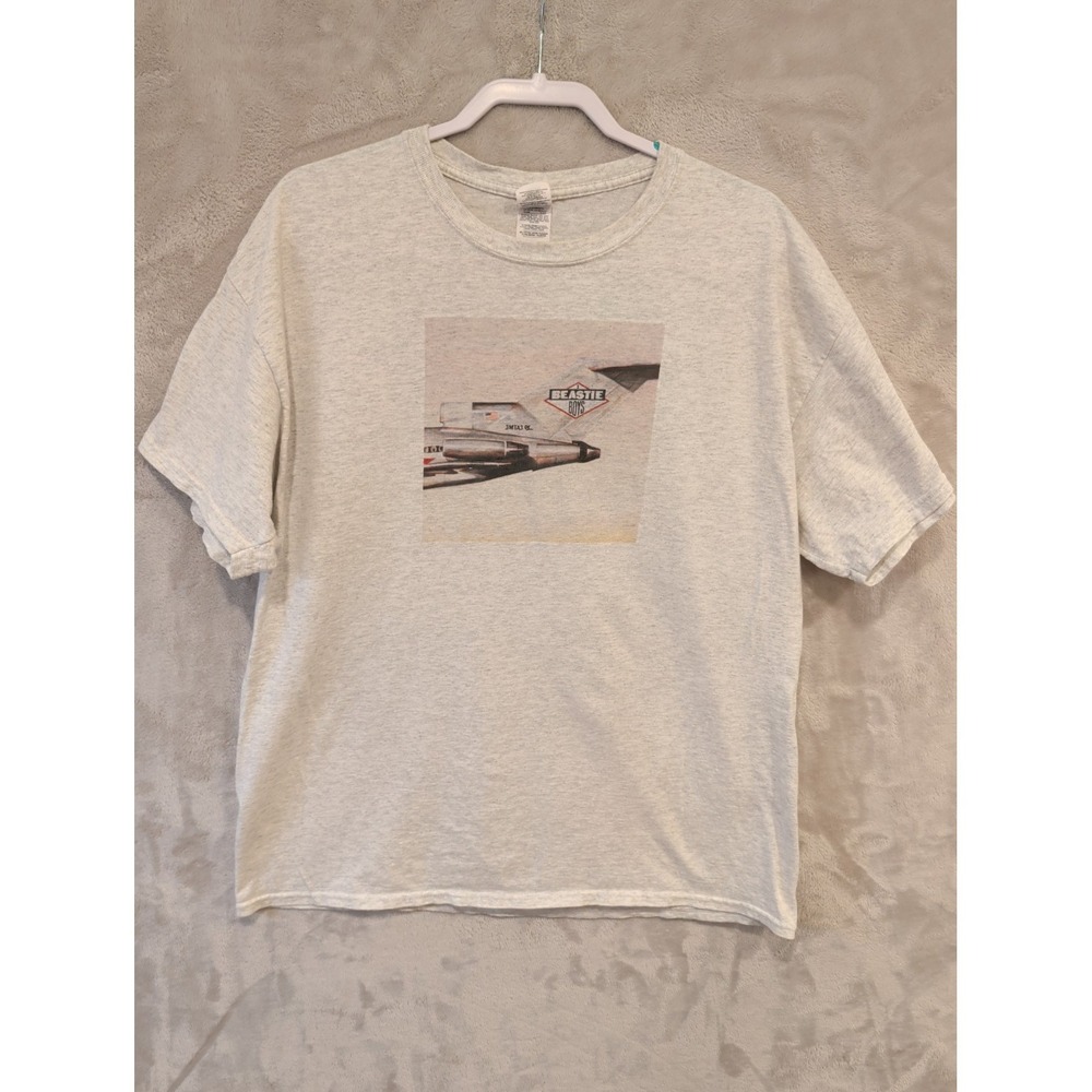 Beastie Boys Airplane Graphic T-Shirt XL Gildan Heavy Cotton Gray